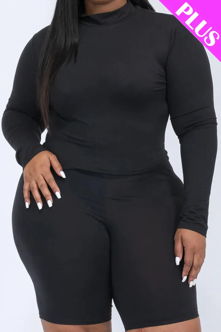 Wholesale Plus Size Biker Short Set