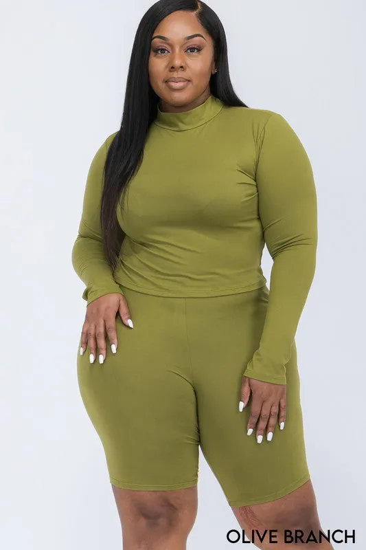 Wholesale Plus Size Biker Short Set