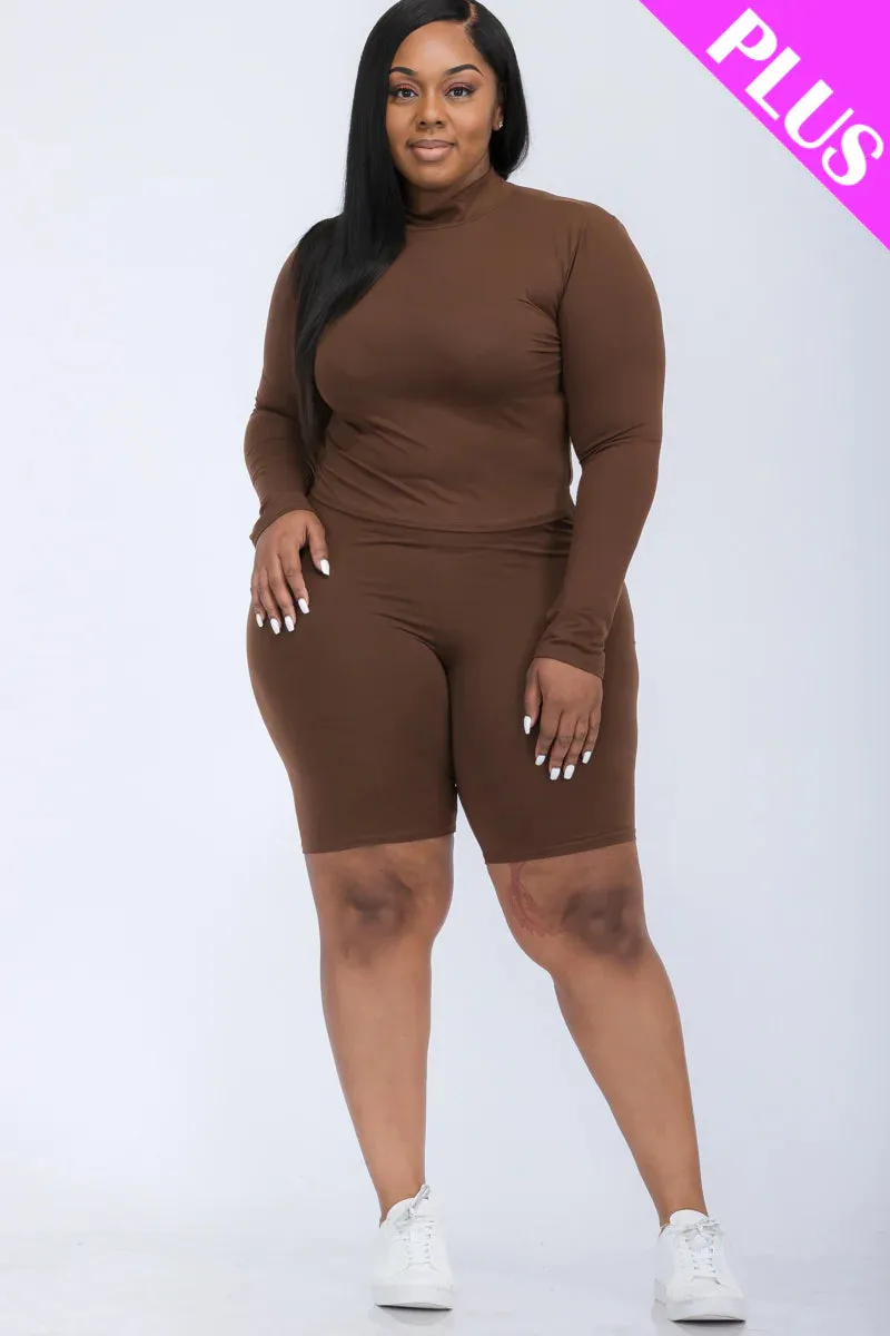 Wholesale Plus Size Biker Short Set