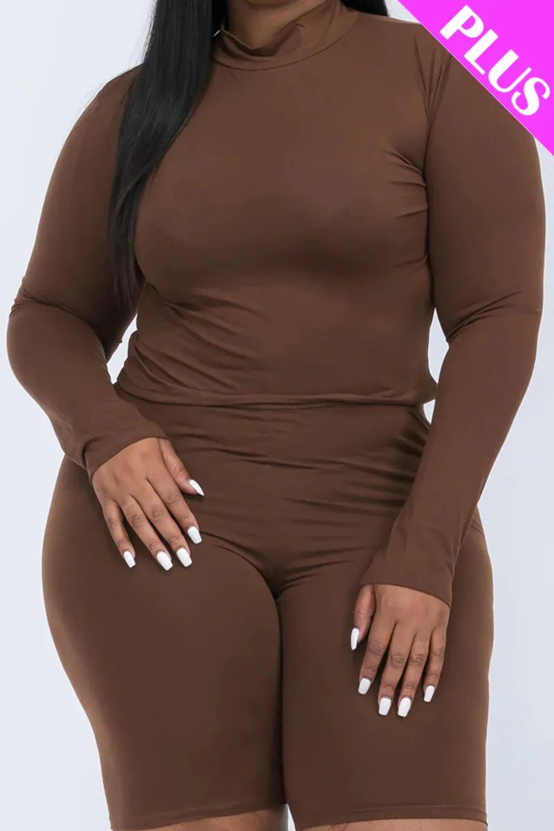 Wholesale Plus Size Biker Short Set