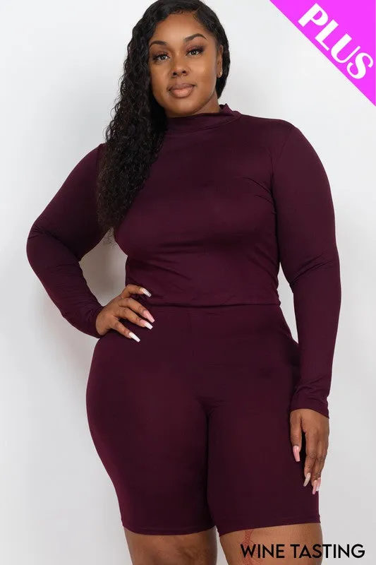 Wholesale Plus Size Biker Short Set