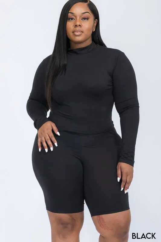 Wholesale Plus Size Biker Short Set