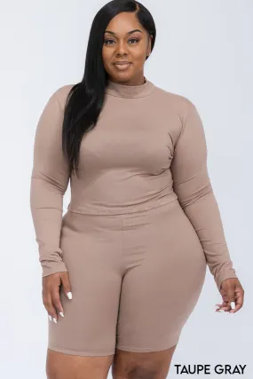 Wholesale Plus Size Biker Short Set