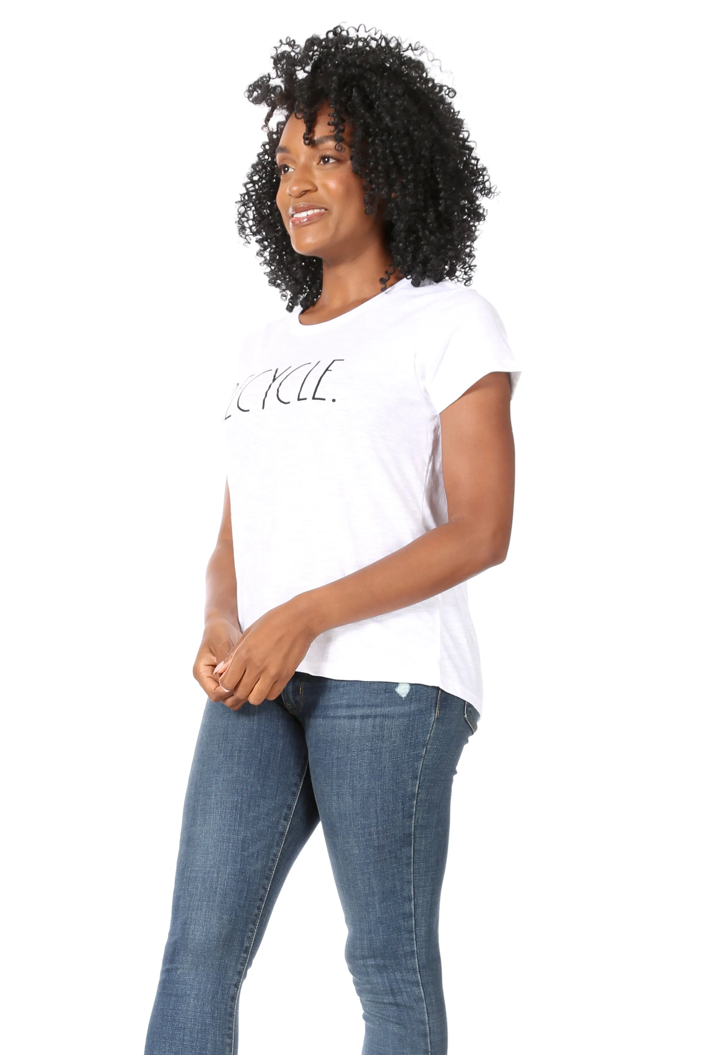 Women's "RECYCLE" Short Sleeve Classic Slub T-Shirt