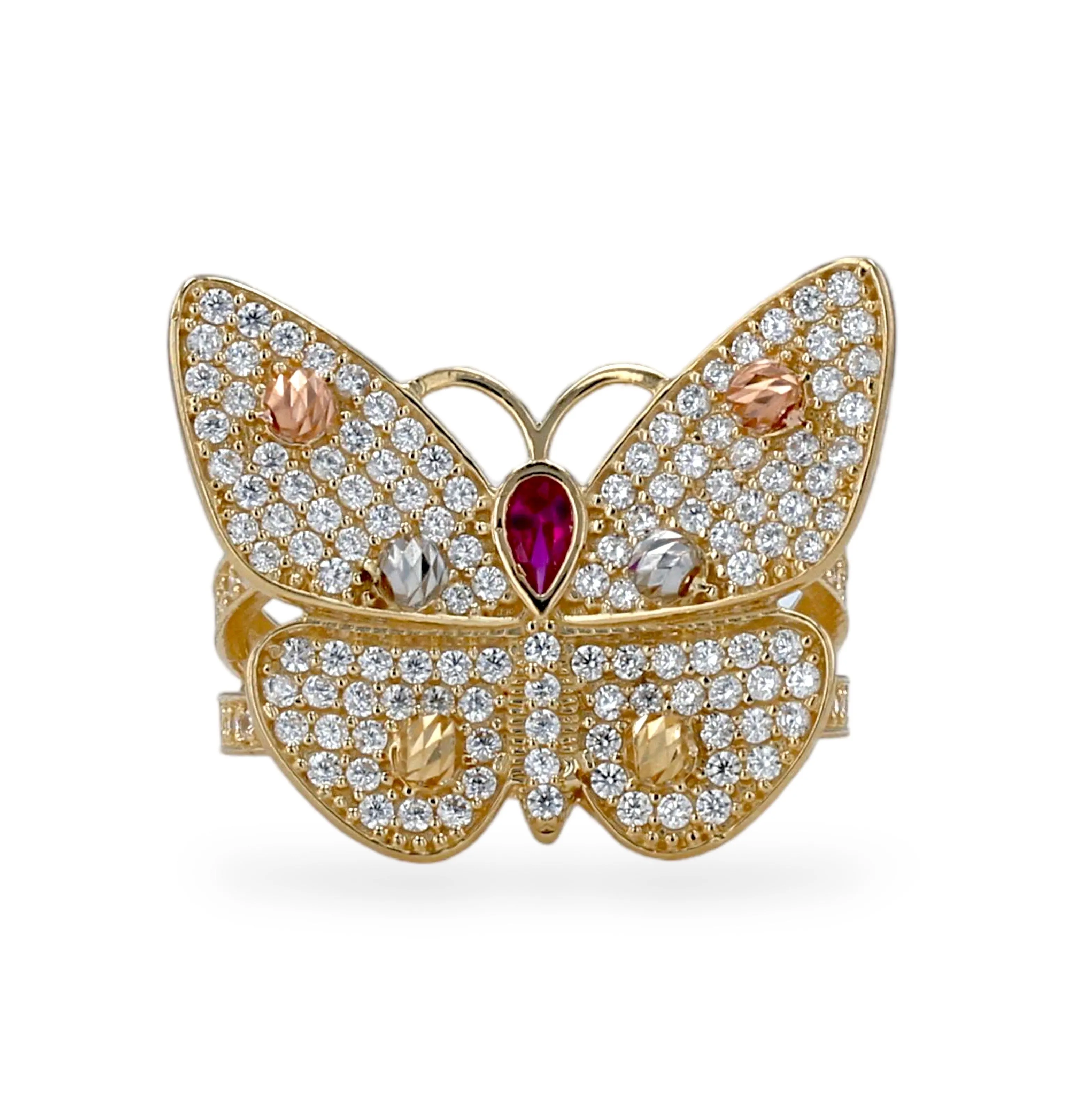 Yellow gold 14k butterfly ring